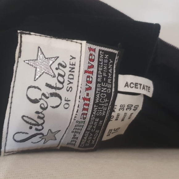 Silver Star of Sydney Vintage Velvet Black and Gold Maxi Dress Size 16 - Picture 8 of 8